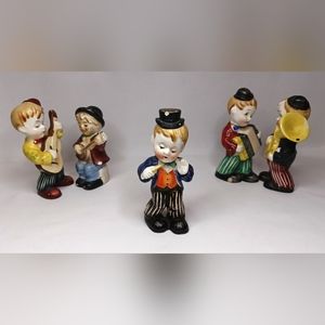 Musician Ceramic Figurines MADE IN JAPAN Lot of 5